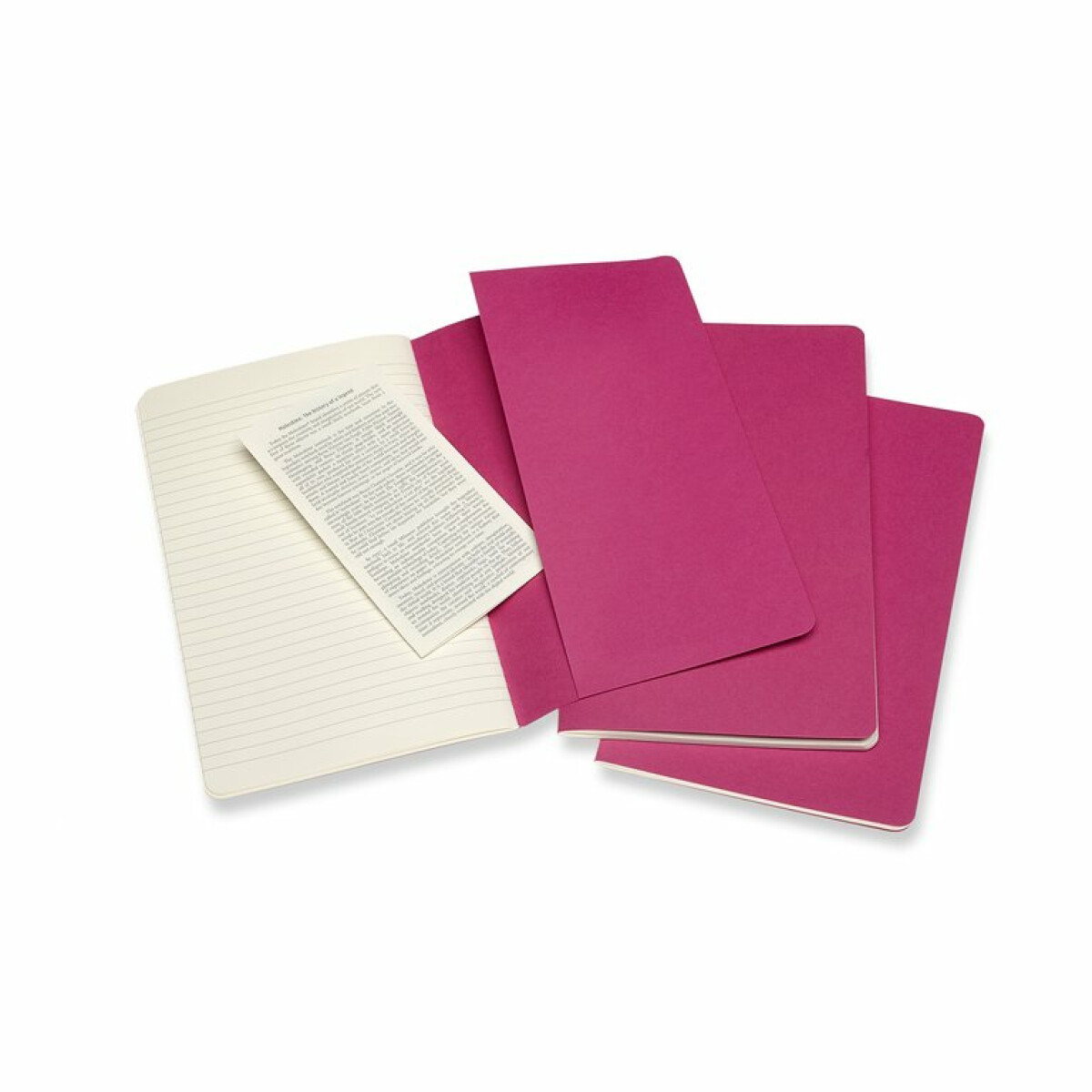 Sešity Moleskine Cahier, L, čisté, 3 ks - tm. růžové (obrázek 3)
