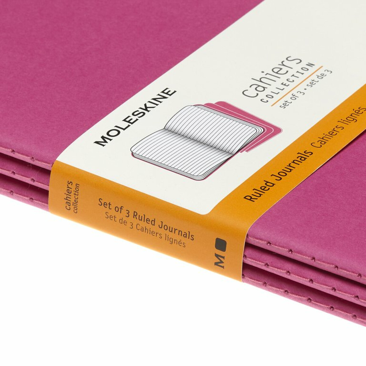 Sešity Moleskine Cahier, L, čisté, 3 ks - tm. růžové (obrázek 4)