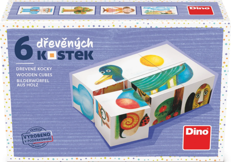 Levně Dřevěné kostky Kachna – 6 kostek
