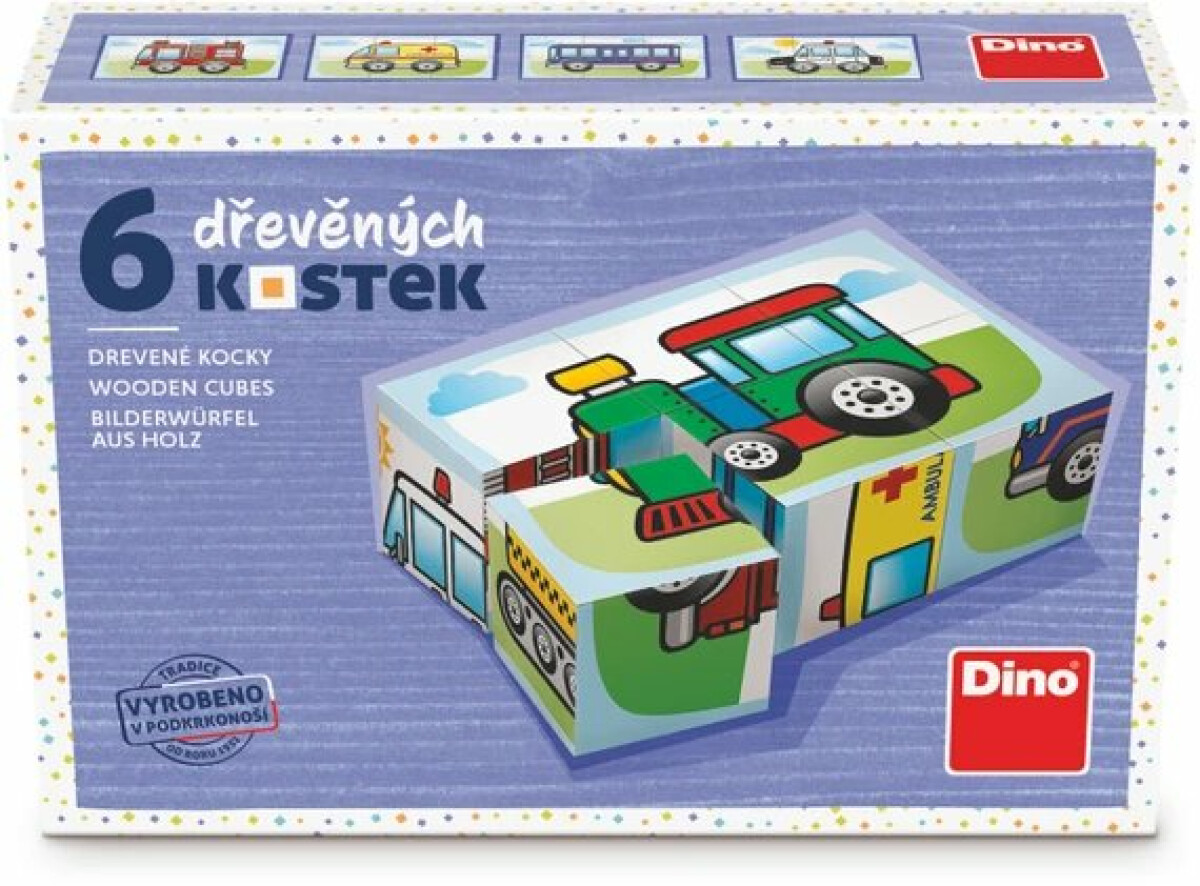Levně Dřevěné kostky Doprava – 6 kostek