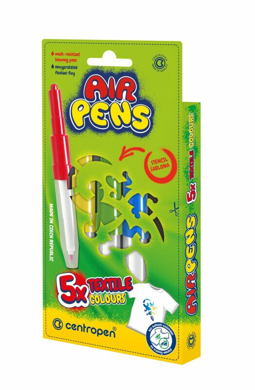 Foukací fixy na textil 5 ks