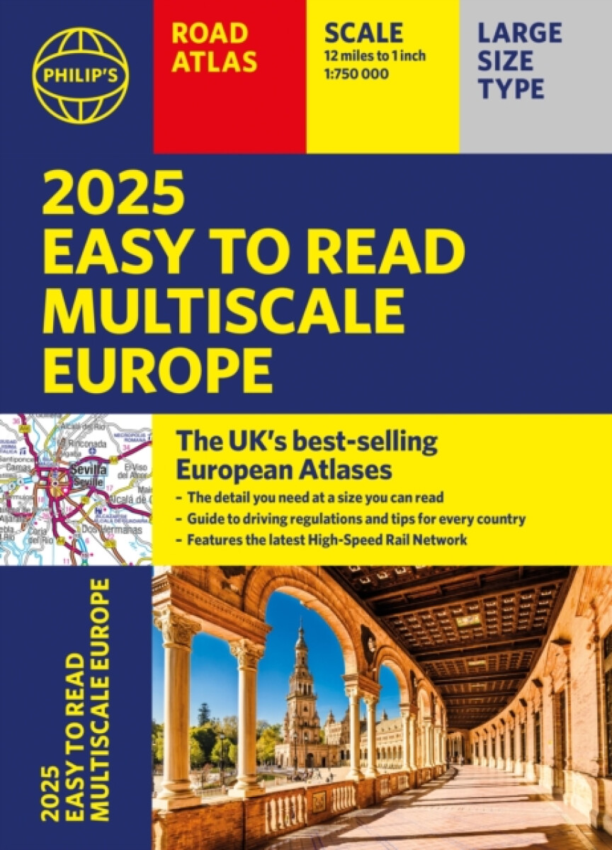 Kniha 2025 Philip's Easy to Read Multiscale Road Atlas of Europe