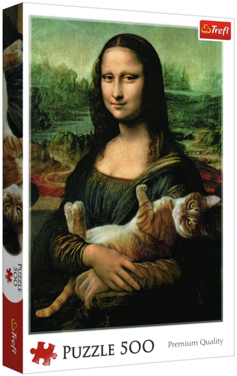 Levně Puzzle Mona Lisa s kočkou 500 dílků