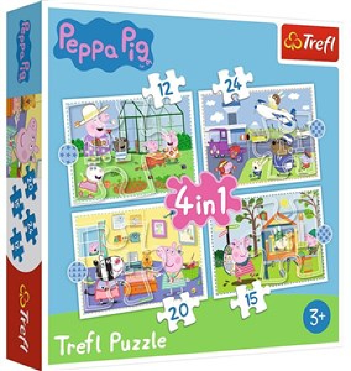 Levně Trefl Puzzle Peppa Pig - Vzpomínky na prázdniny 4v1 (12,15,20,24 dílků)
