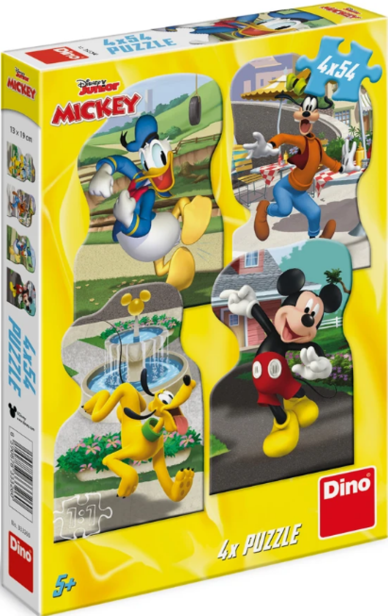 Puzzle Mickey ve městě 4x54 dílků
