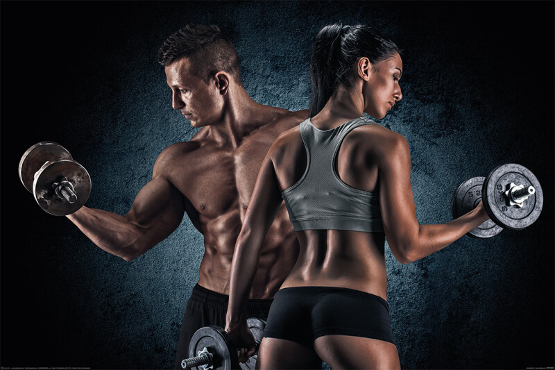 Plakát Gym - Athletic Man and Woman