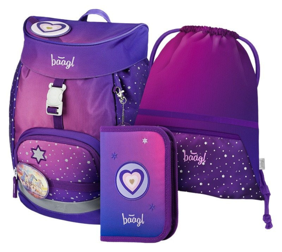 Kniha 3 SET AIRY Koně srdce: batoh, penál, sáček