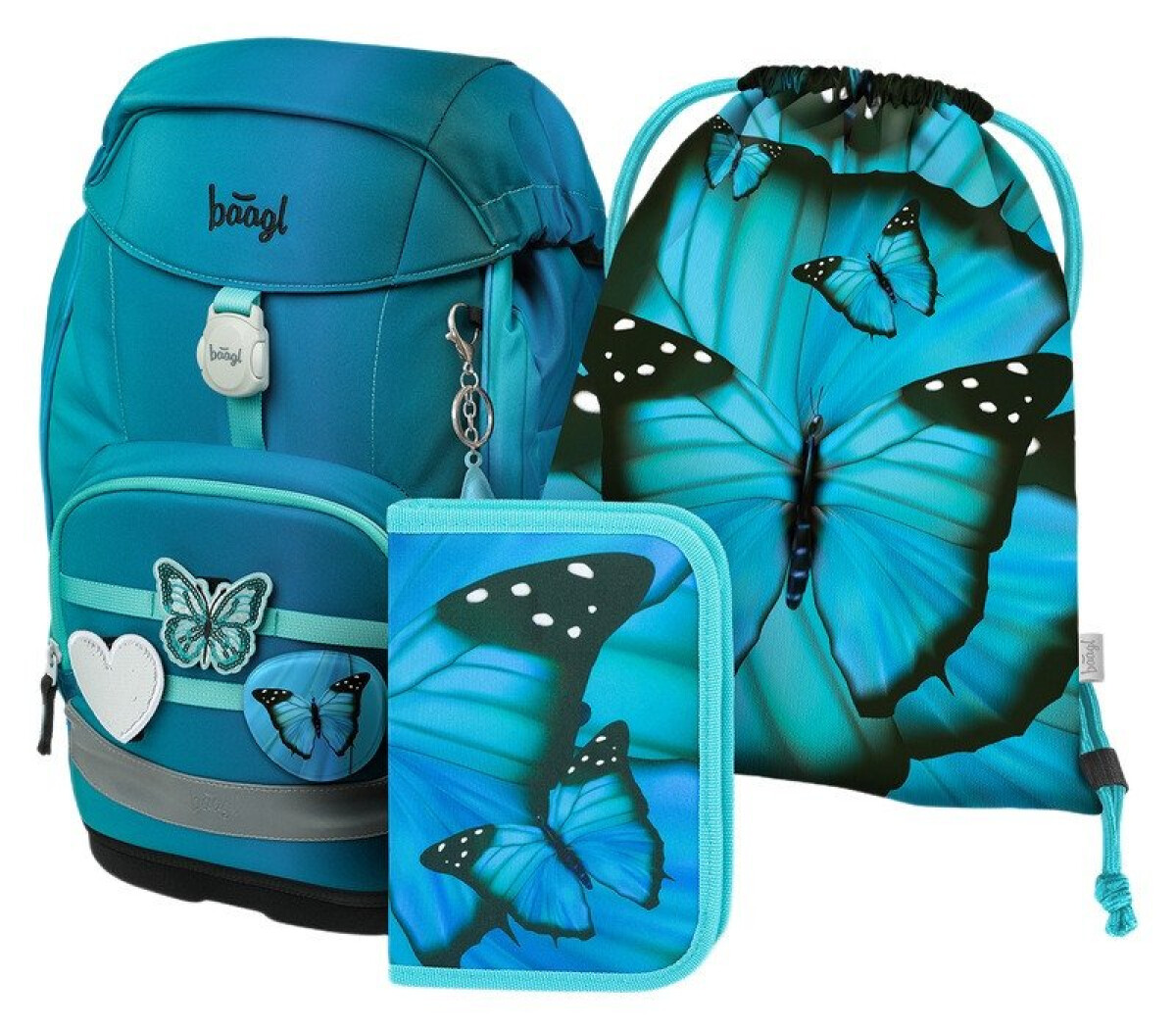 3 SET Airy Plus Butterfly: batoh, penál, sáček
