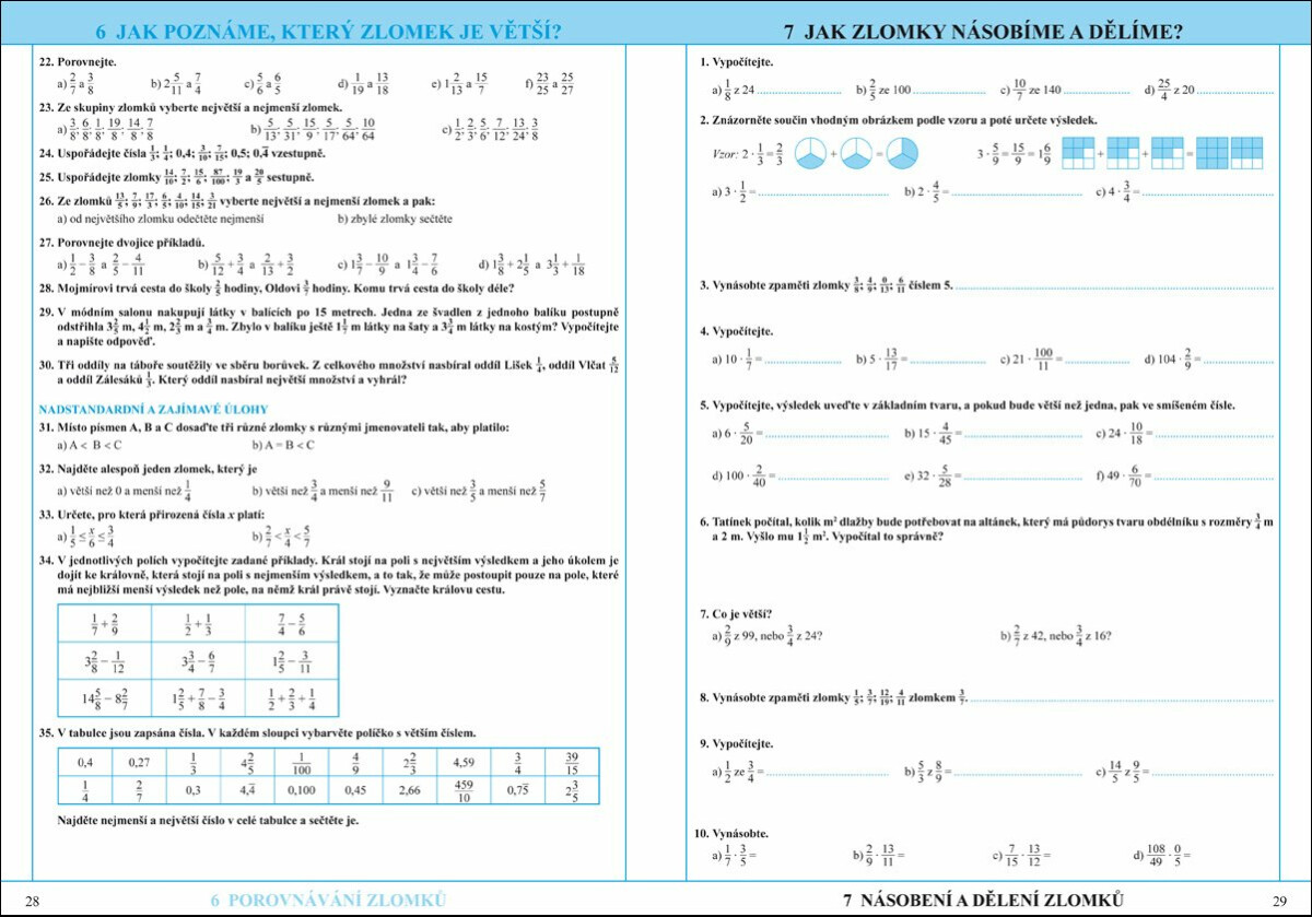 Matematika – Zlomky, poměr (pracovní sešit) (7-25)