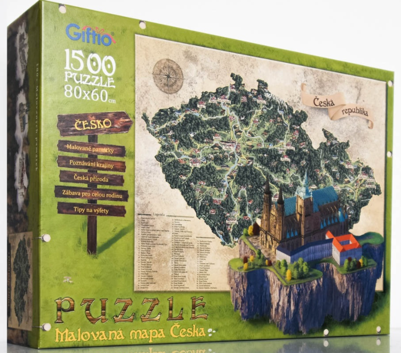 Levně Puzzle mapa Česka 1500 dílků