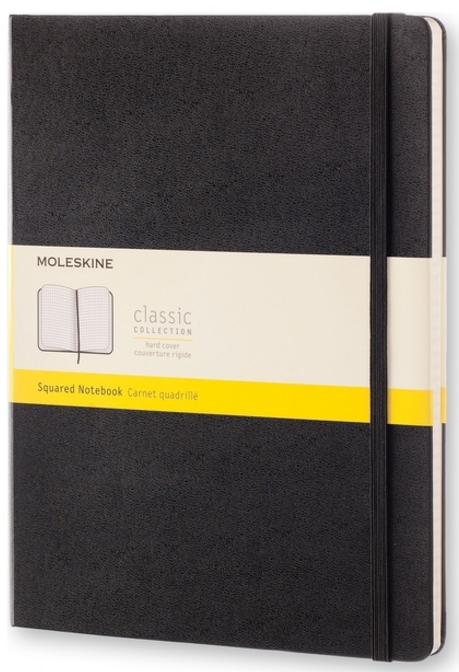 Zápisník MOLESKINE tvrdý čtverečkovaný černý XL