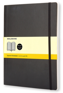 Zápisník Moleskine - měkké desky, XL, čtverečkovaný - černý