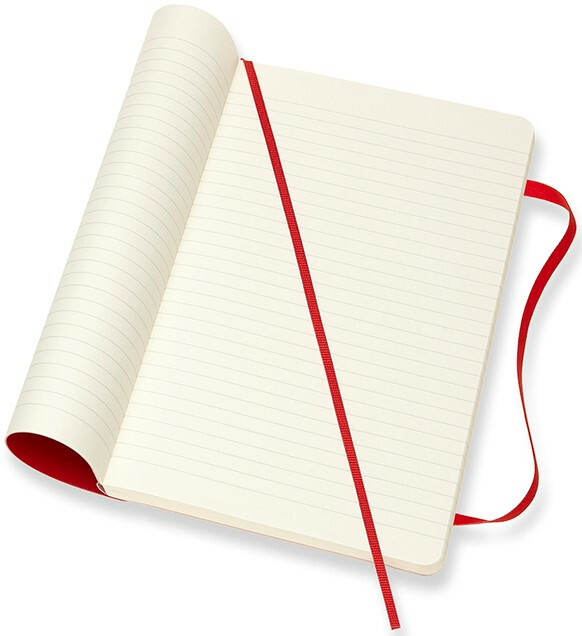 Zápisník Moleskine - měkké desky, L, linkovaný - červený (obrázek 3)