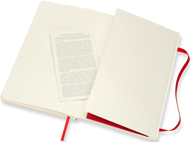 Zápisník Moleskine - měkké desky, L, linkovaný - červený (obrázek 4)