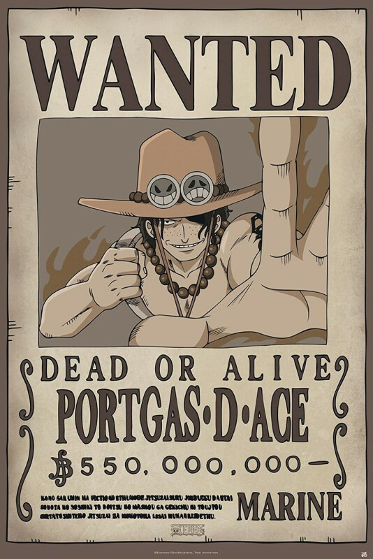 Plakát One Piece - Wanted Ace
