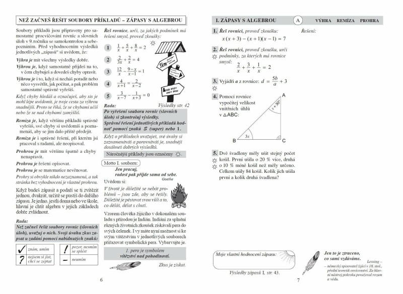 Algebra 9, Rovnice a slovní úlohy – pracovní sešit – Zdena Rosecká