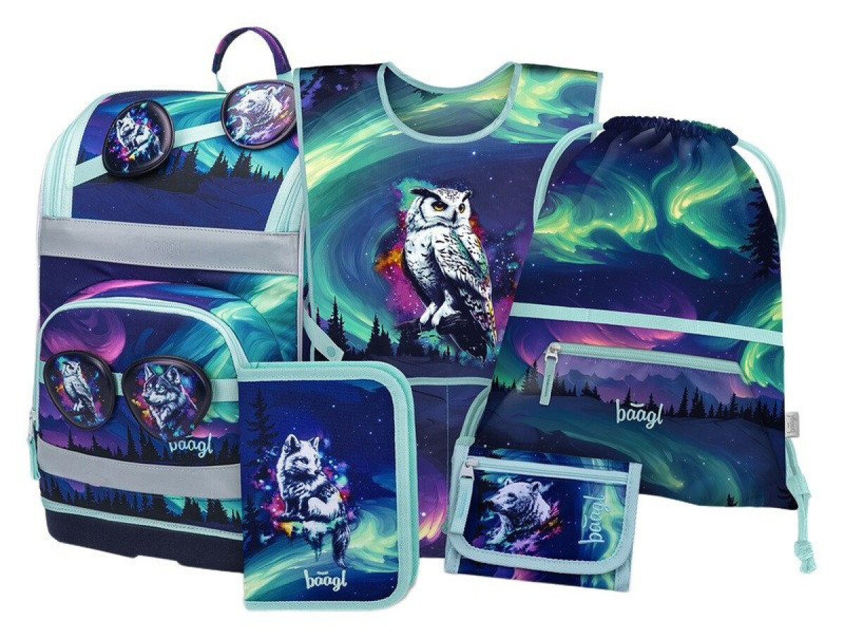 5 SET Zippy Plus Aurora: aktovka, penál, sáček, zástěra, peněženka GRS