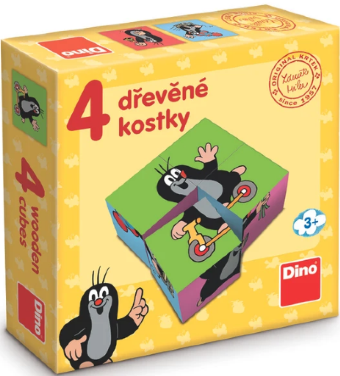 Levně Dřevěné licenční kostky Krteček - 4 kostičky