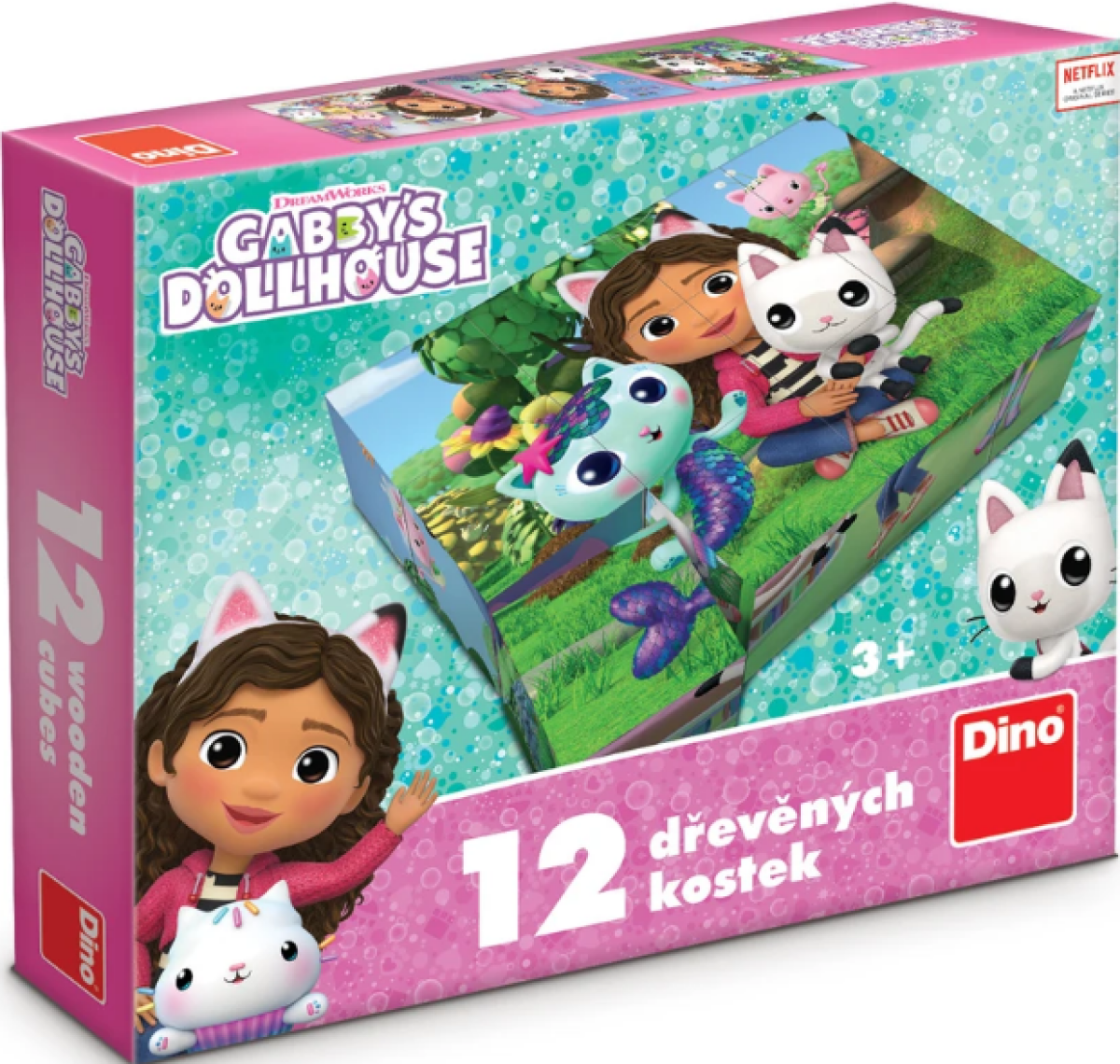 Dřevěné licenční kostky Gábi – 12 kostek