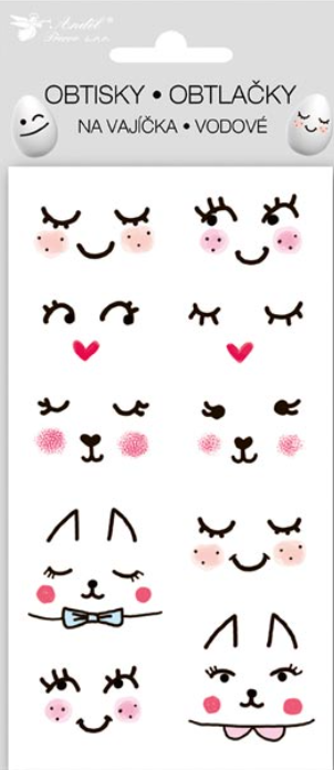 Velikonoční obtisky na vajíčka 7902 vodové 19x9cm emoji