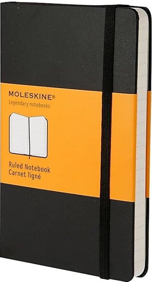 Zápisník Moleskine - tvrdé desky, S, linkovaný černý