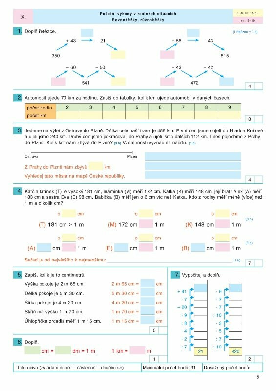 Pracovní sešit k Matematice pro 4. ročník, 1. díl – Růžena Blažková, Květoslava Matoušková, Milena Vaňurová