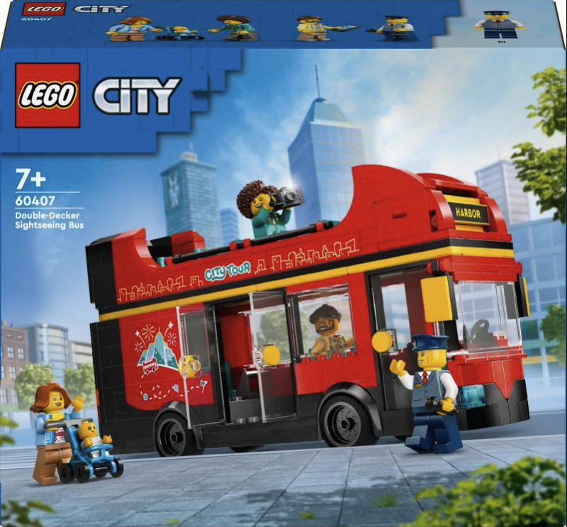 Červený dvoupodlažní vyhlídkový autobus - Lego City (60407)