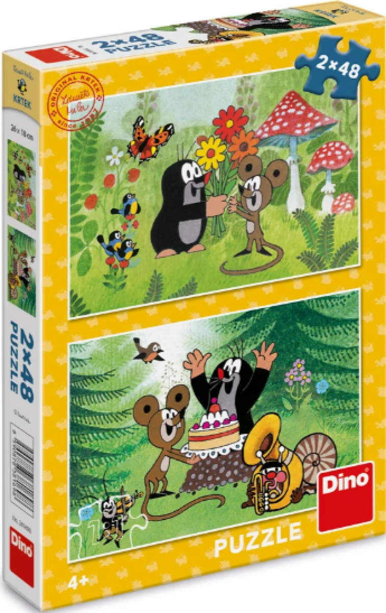 Puzzle Krtek: Oslava 2x48 dílků
