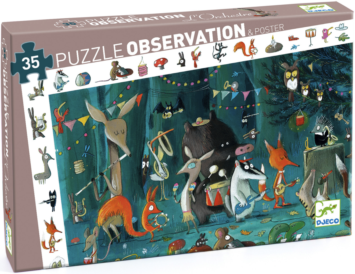 Vyhledávací puzzle - Lesní orchestr 35 dílků