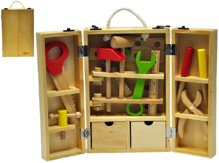 Nářadí dřevo 30ks v dřevěném kufříku 21x30x8cm