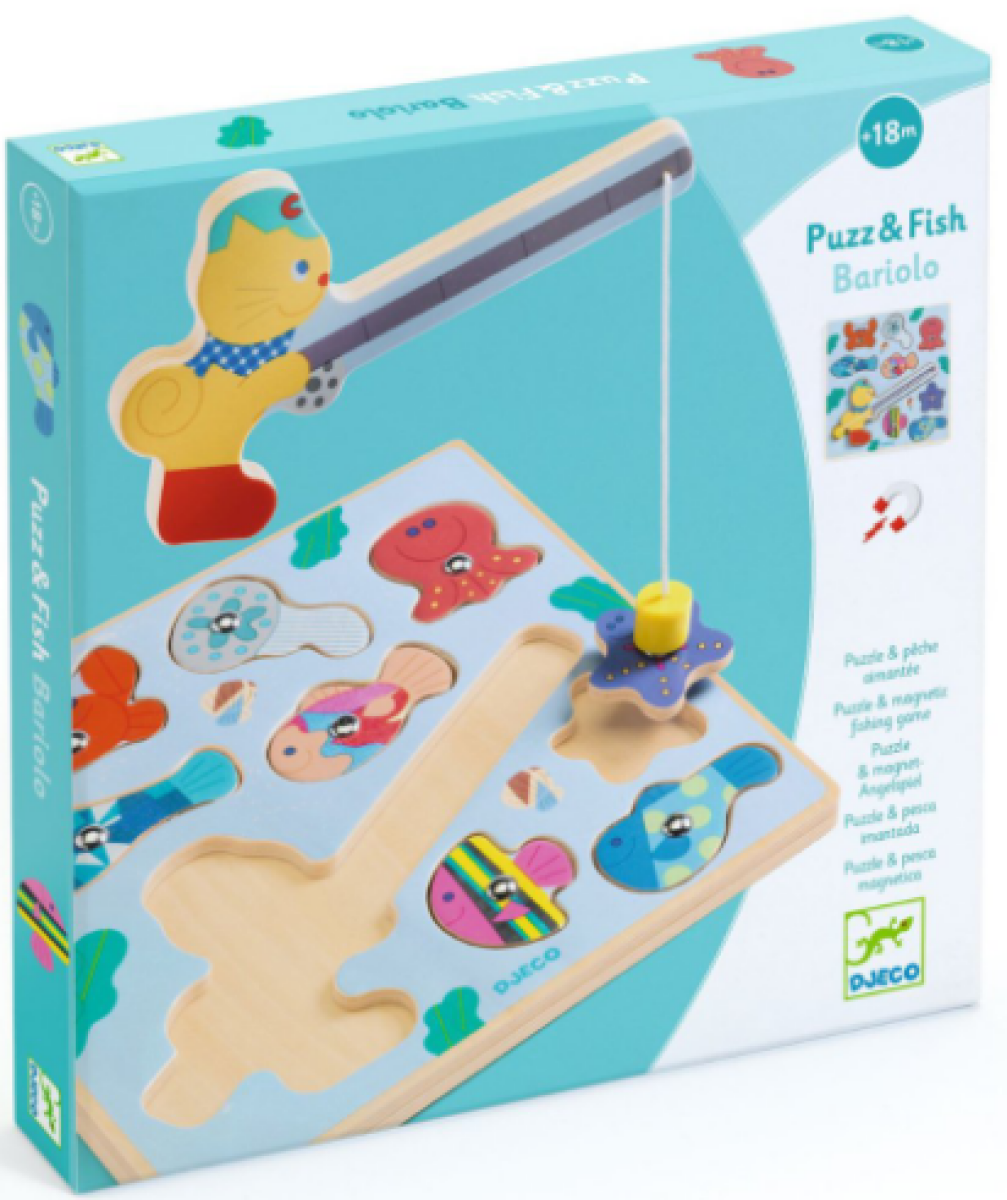 Vkládací puzzle Rybolov s kočičkou