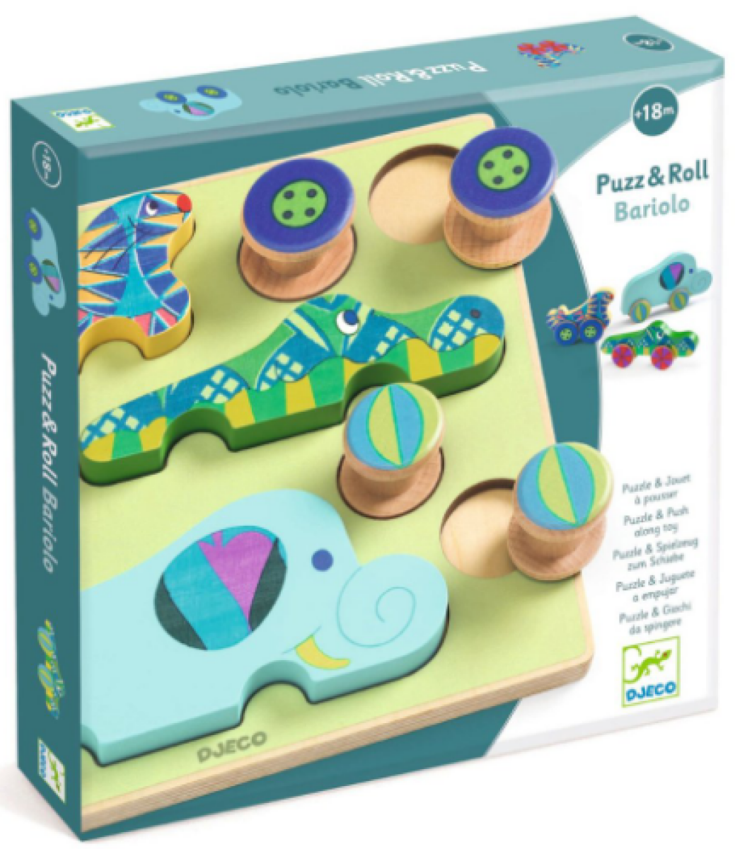 Vkládací puzzle Zvířátková autíčka