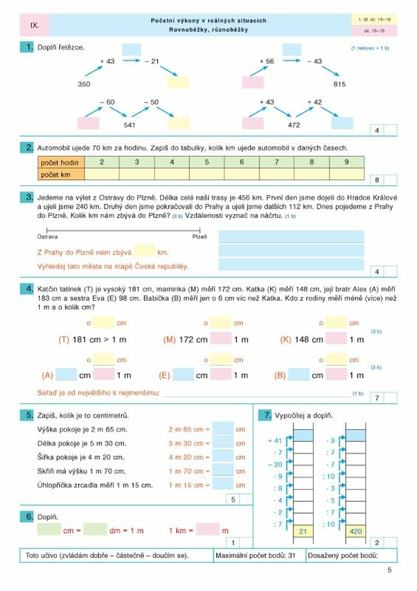 Pracovní sešit k Matematice pro 4. ročník ZŠ I. díl – Růžena Blažková, Květoslava Matoušková, Milena Vaňurová