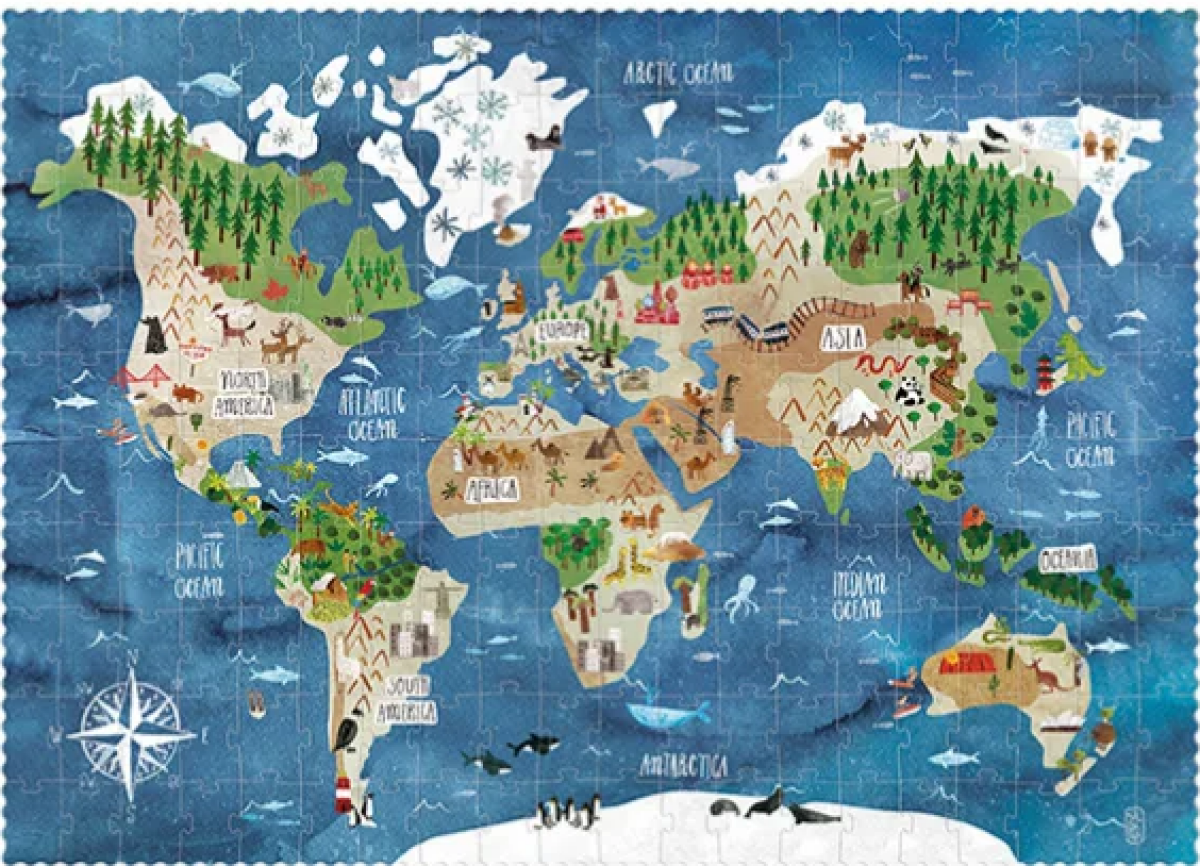 Velké puzzle Objevuj svět – 200 pcs