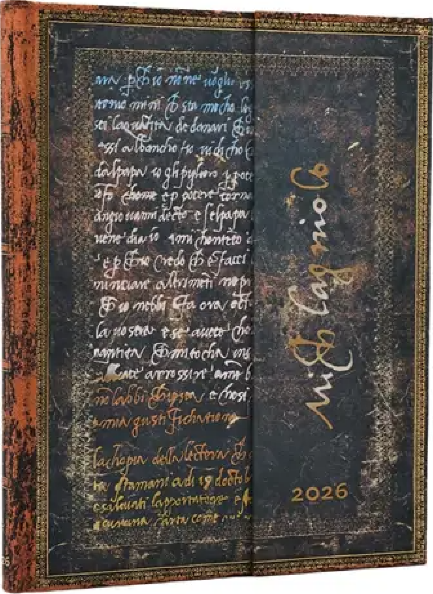 Diář Paperblanks 2026, Michelangelo, Handwriting - 12M, Ultra, vertikální