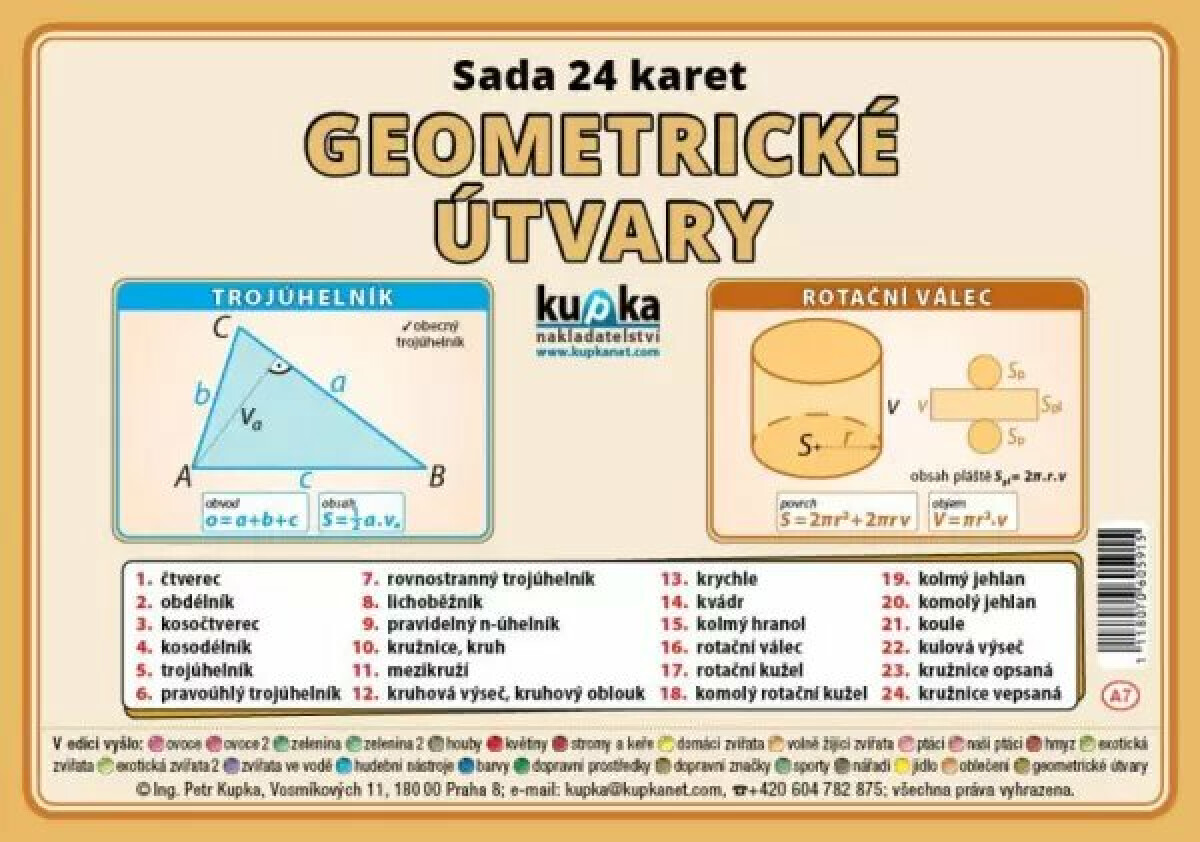 Kniha Sada 24 karet - geometrické útvary