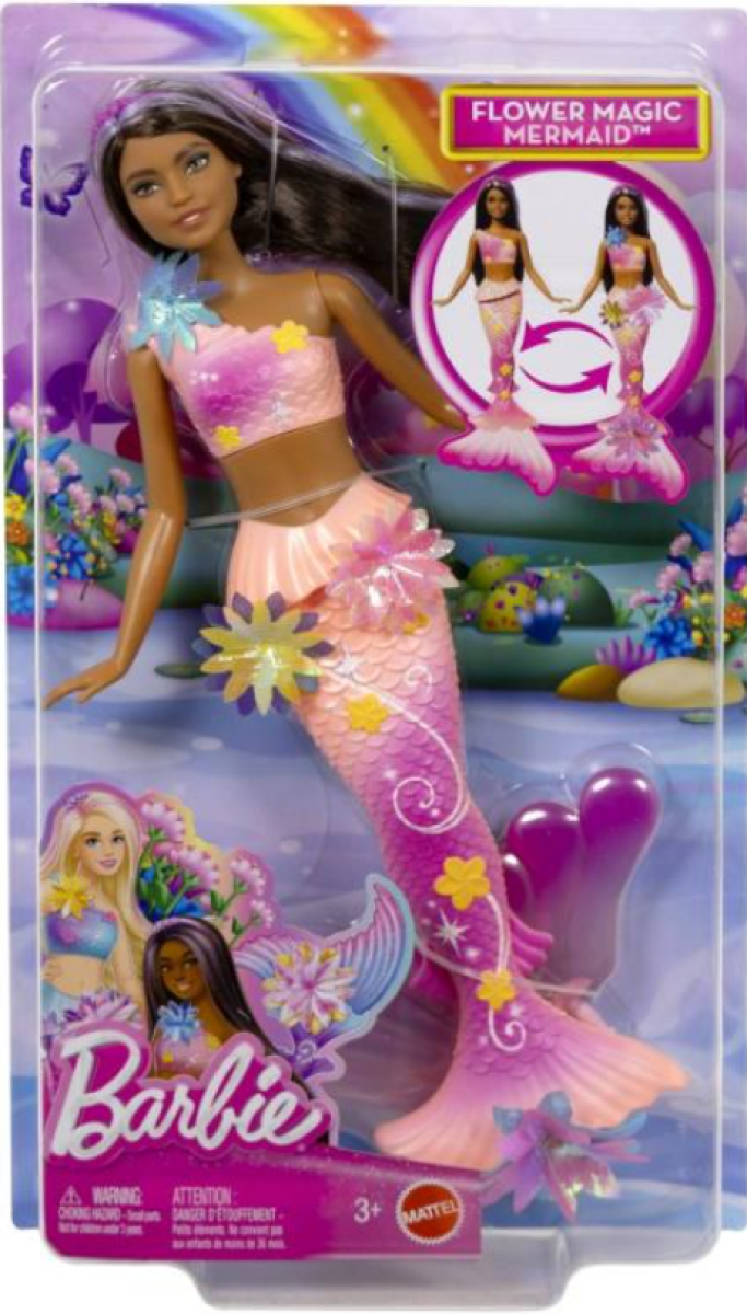 Barbie kouzelná květinová mořská panna – TMAVOVLÁSKA