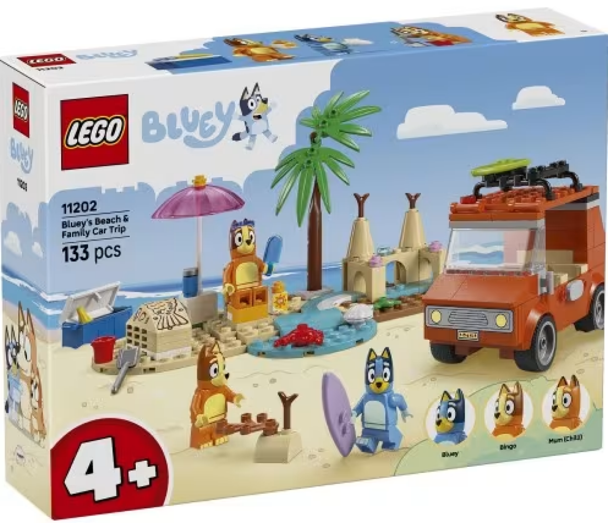 Bluey a rodinný výlet autem na pláž - LEGO-Disney and Pixar’s Light (11202)