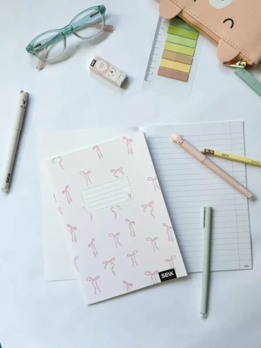 Linkovaný sešit (12 listů) - růžové mašle - Obrázek 4