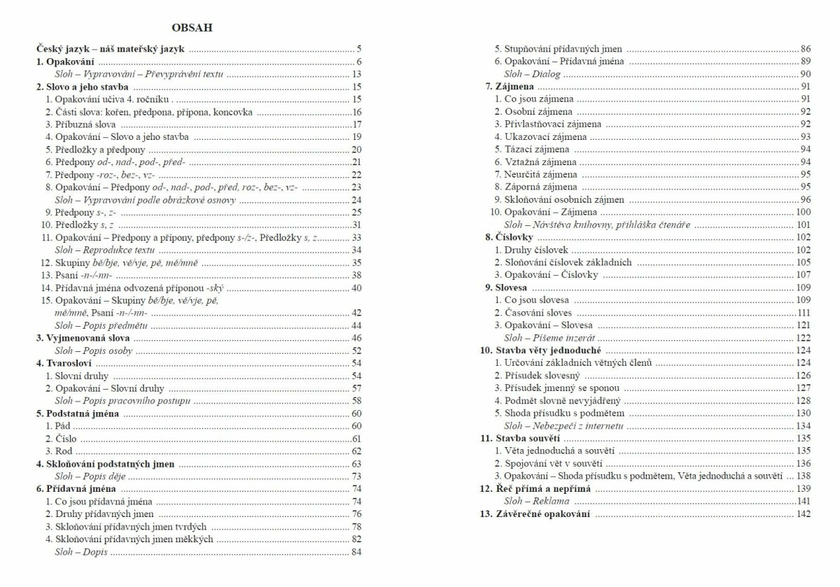 Český jazyk 5 – učebnice, původní řada – Eva Minářová, Zita Janáčková, Helena Chýlová, Jitka Zbořilová