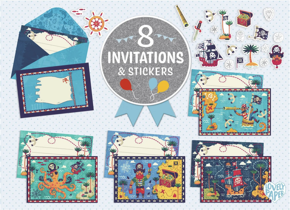 Dárková sada pozvánek - Piráti
