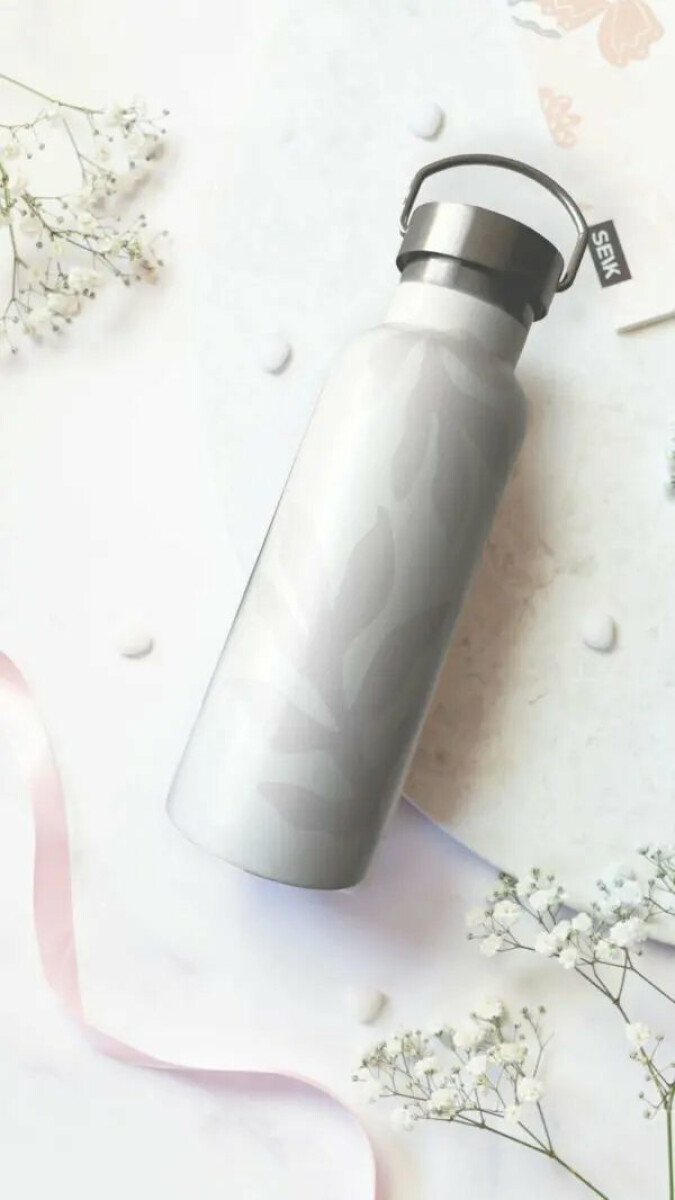 Láhev na vodu - Béžové listy 500ml - Obrázek 3