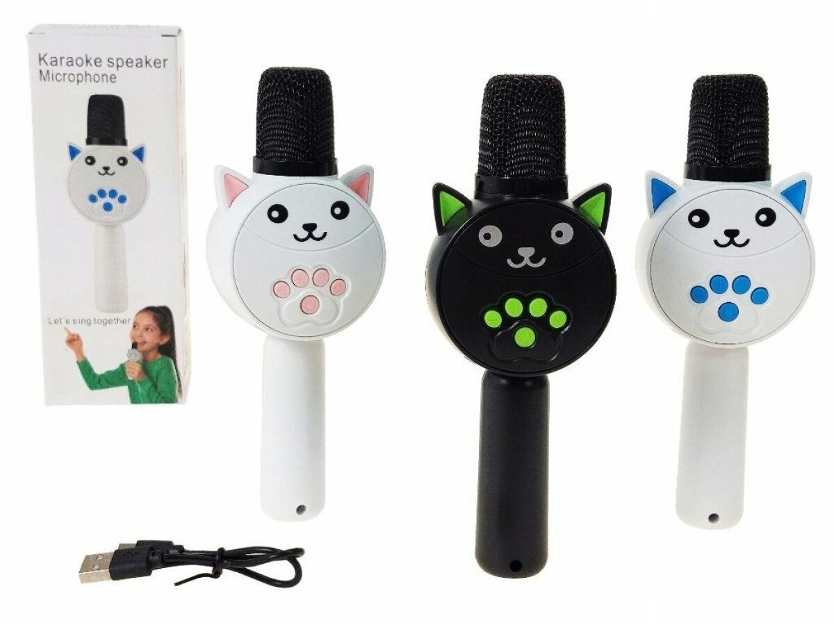 Dětský karaoke mikrofon ve tvaru koťátka s Bluetooth reproduktorem - Obrázek 2