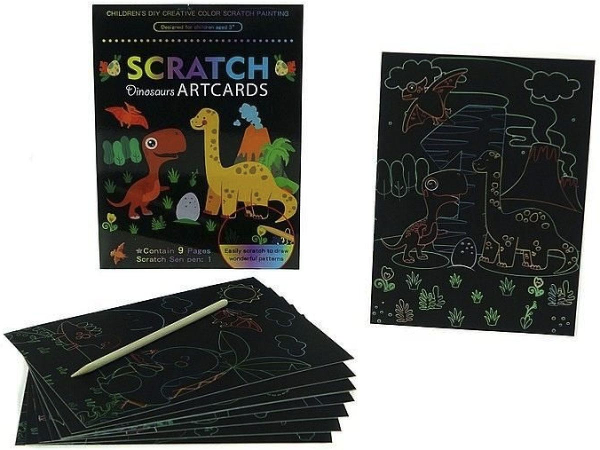 Vyškrabávací obrázky - Dinosauři