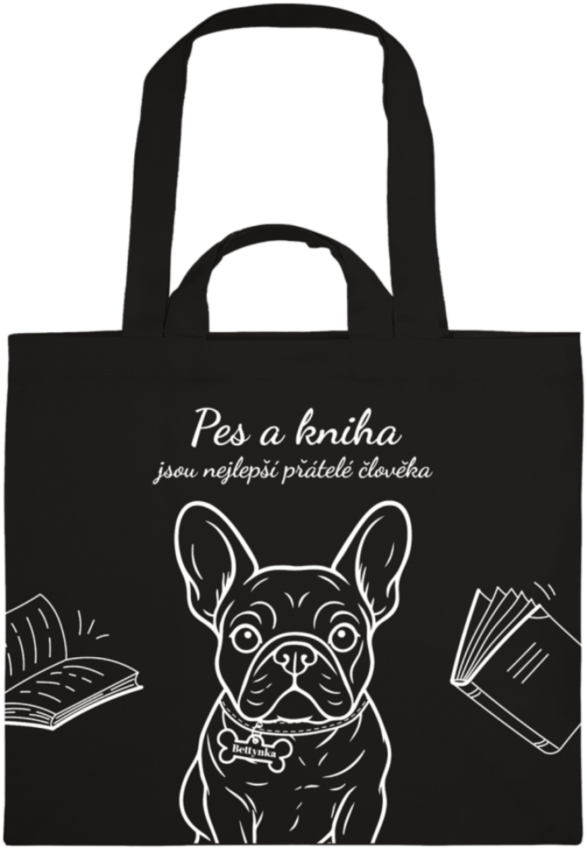 Látková taška – Pes a kniha