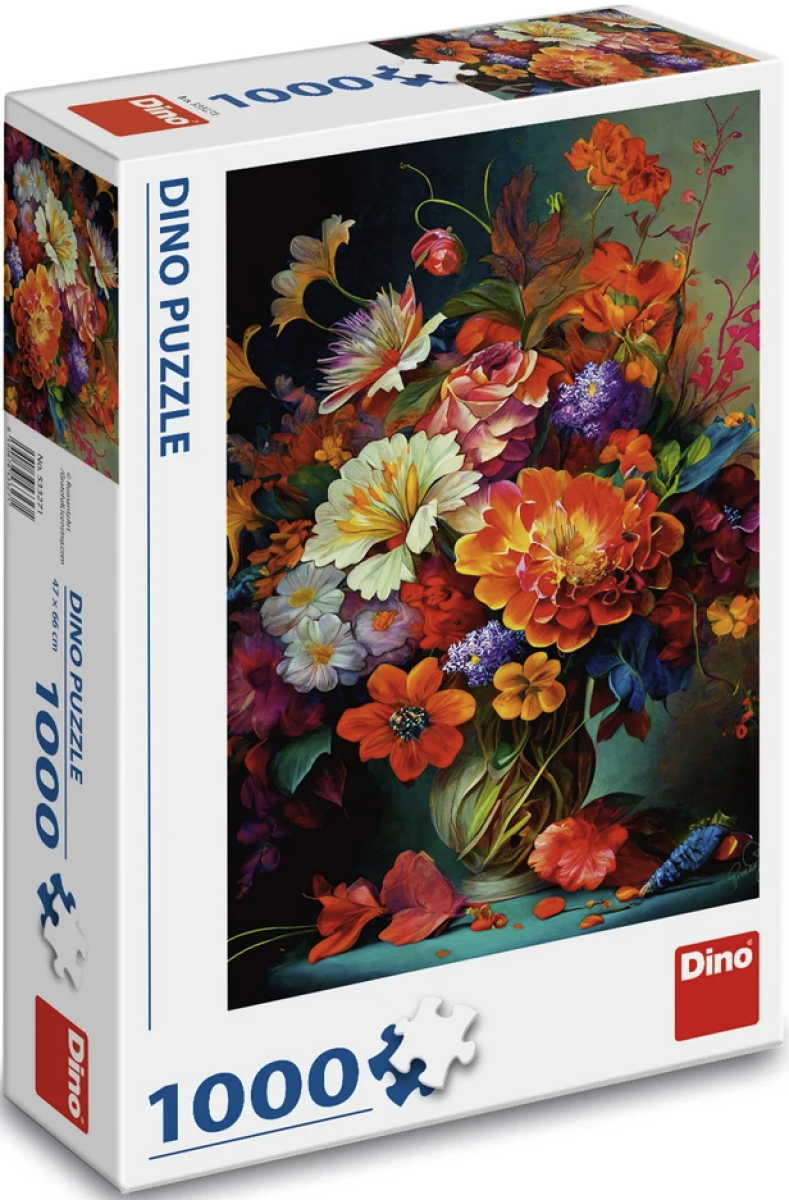 Puzzle Květiny ve váze 1000 dílků - Neznámý