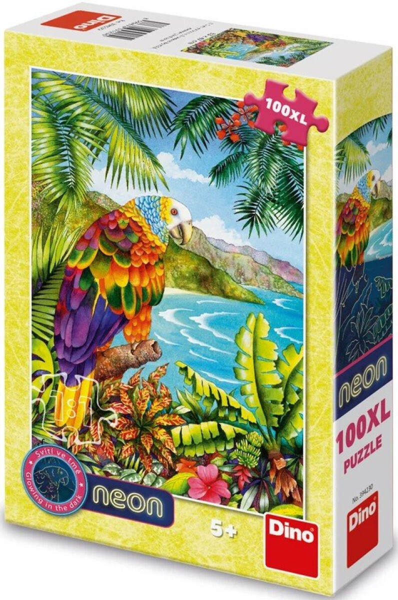 Puzzle Papoušek v džungli 100 xl dílků neon - Neuveden