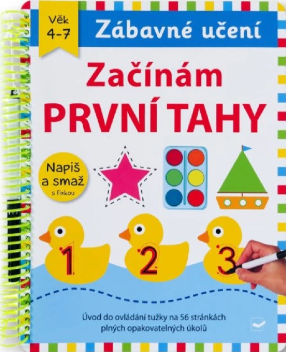 Kniha Začínám první tahy napiš a smaž s fixou