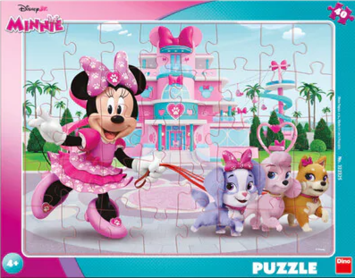 Puzzle Minnie: S pejsky 40 dílků deskové