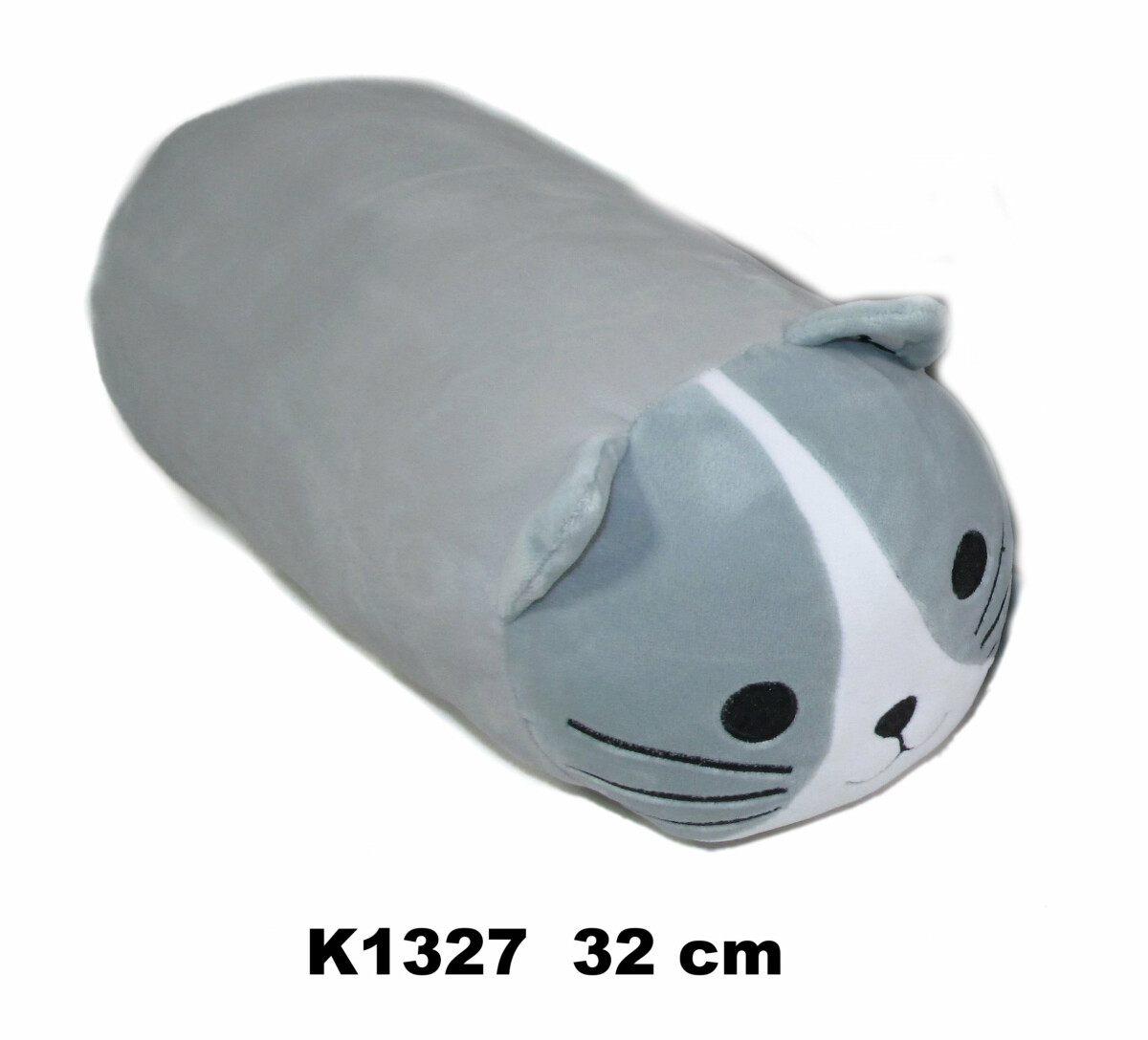 Plyšák Kočka válec šedá – 35 cm